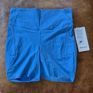 NWT Lululemon Fast and Free Biker Short 6” with Pockets Sz 8 Pool Party